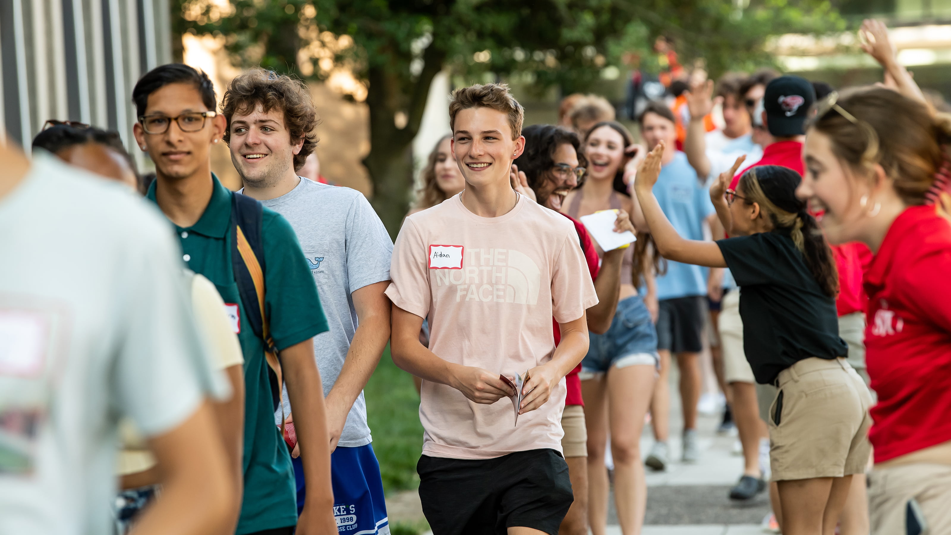 Saint Joseph's University first-year students on campus for orientation